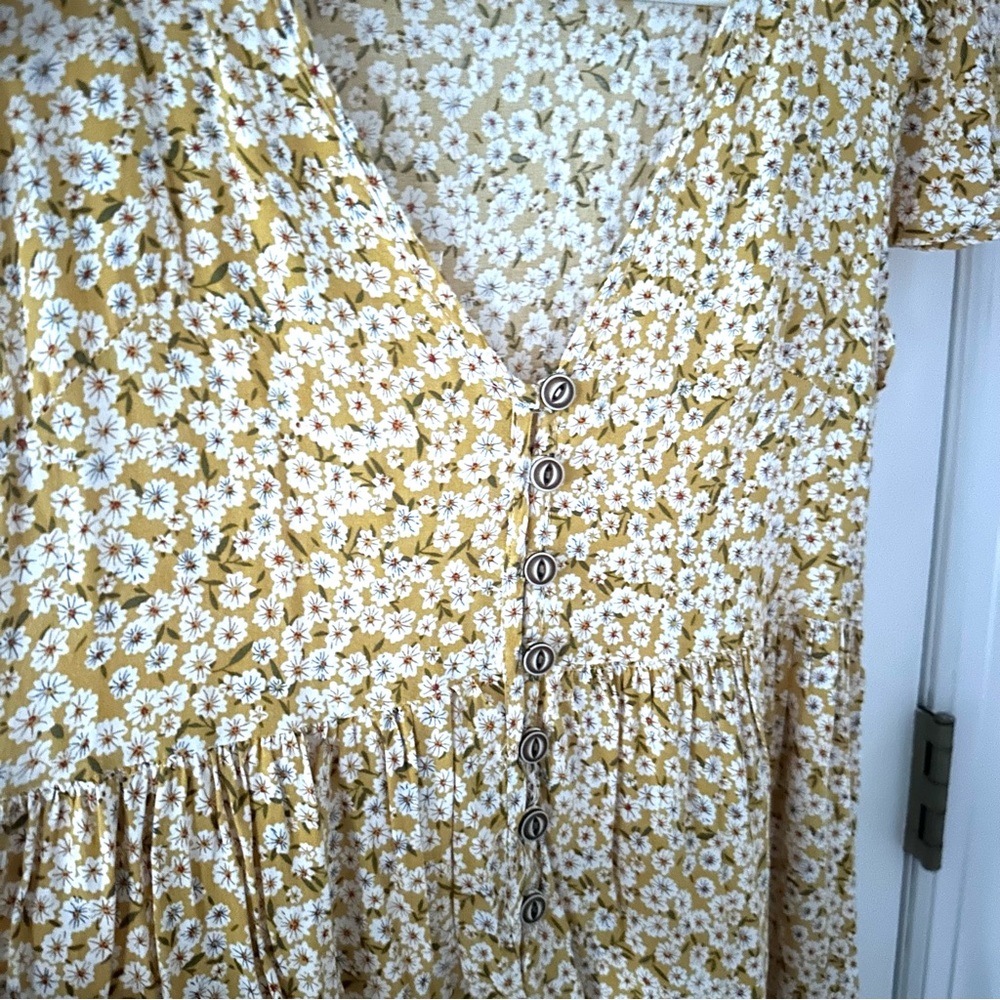 Floral Button Up Mini Dress - Picture 2 of 4